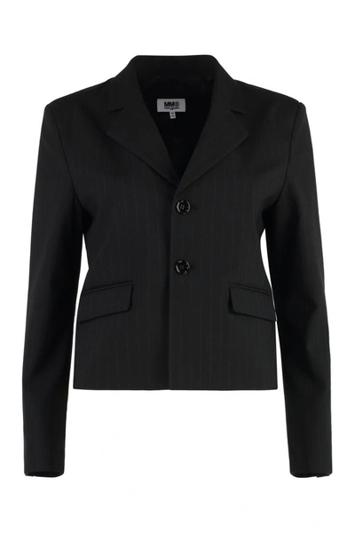 Mm6 Maison Margiela Single-breasted Two-button Jacket In Black
