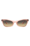 Ray Ban Ray-ban Lady Burbank 55mm Cat Eye Sunglasses In Transparent Pink