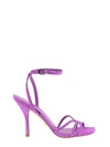 Stuart Weitzman Strappy Open Toe Sandals With Thin Straps In Purple