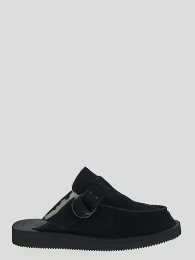 Suicoke Mules In <p> Mules In Black Leather With Round Toe