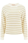 Valentino Women's Metallic Striped Wool-blend Top In Multicolor