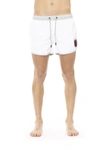 BIKKEMBERGS BIKKEMBERGS WHITE POLYESTER MEN'S SWIMWEAR