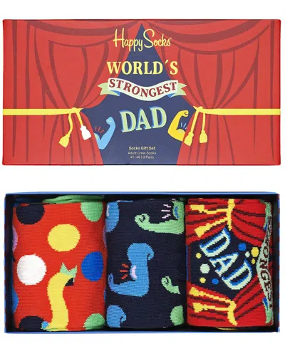 Happy Socks 3-pack Fathers Day Socks Gift Set In Multi