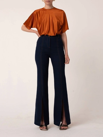 Palmer Harding Slit-cuff High-rise Flared Jeans In Black