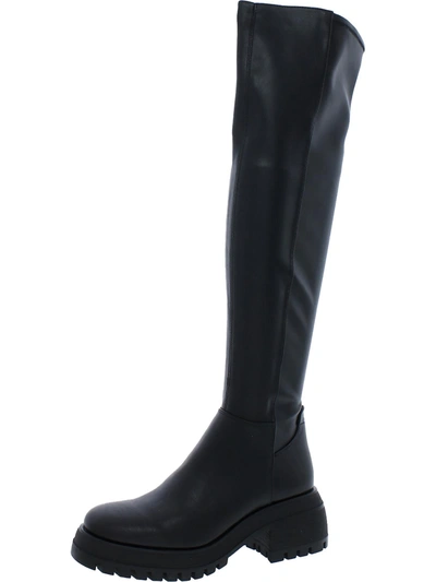 Franco Sarto Juni Womens Faux Leather Tall Over-the-knee Boots In Black