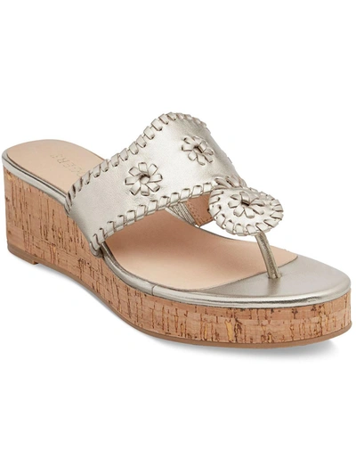 Jack Rogers Cork Wedge Sandal In Silver