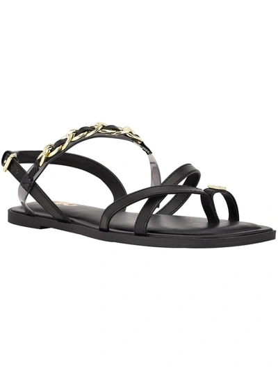 Gbg Los Angeles Resia  Womens Buckle Chain Thong Sandals In Black