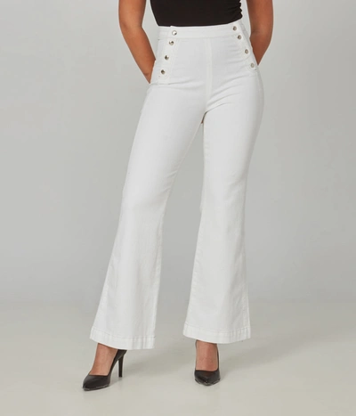 Lola Jeans Stevie-wht High Rise Flare Jeans In White
