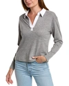 Chaser Semi Cropped Polo Boxy T-shirt In Grey