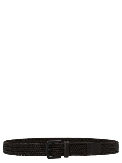 Andrea D'amico Braided Leather Belt In Black