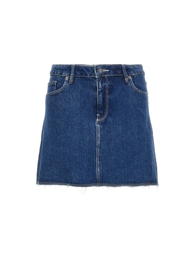 Apc Indigo Moss Denim Miniskirt In Ial Washed Indigo