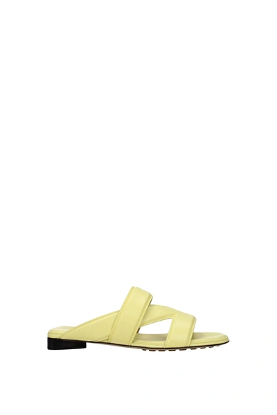 Bottega Veneta Slippers And Clogs Leather Yellow Lemon