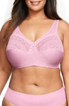 Glamorise Magiclift Wire-free Moisture Control Bra In Pink Heather