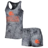 Concepts Sport Charcoal Cleveland Browns Billboard Scoop Neck Racerback Tank And Shorts Sleep Set In Charcoal