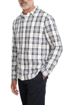 Vince Ocean Plaid Button-up Shirt In Coastal/ Heather Dove