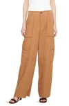 Vince Wide-leg Tencel Cargo Pants In Brown