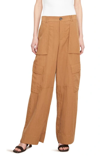 Vince Wide-leg Tencel Cargo Pants In Brown