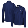 UNDER ARMOUR UNDER ARMOUR NAVY WELLS FARGO CHAMPIONSHIP T2 GREEN RAGLAN QUARTER-ZIP TOP