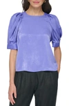 Dkny Puff Sleeve Satin Blouse In Very Peri