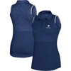 UNDER ARMOUR UNDER ARMOUR NAVY WELLS FARGO CHAMPIONSHIP PLAYOFF SLEEVELESS POLO