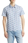 Apc Leandre Short Sleeve Button-up Shirt In Bleu