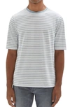 Robert Barakett Wader Stripe Crossover Crewneck T-shirt In Blue
