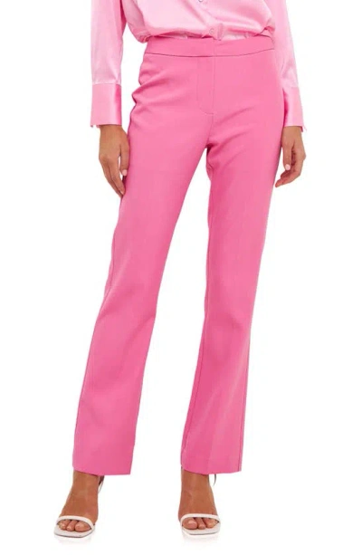 Endless Rose Flat Front Trousers In Pink