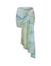 Off-white Tie-dye Draped Mini Skirt In Blue