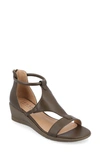 Journee Collection Collection Women's Wide Width Trayle Sandal Wedge In Olive