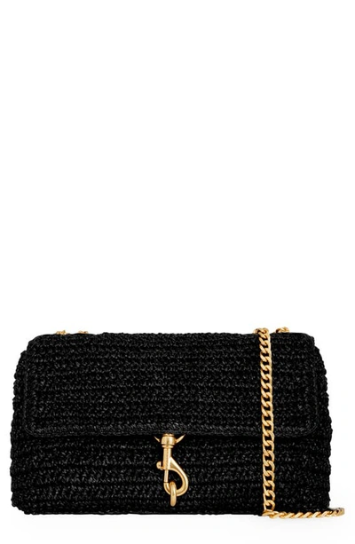 Rebecca Minkoff Edie Medium Crochet Chain Crossbody Bag In Black
