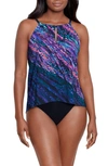 Miraclesuit Mood Ring Peephole Tankini Swim Top In Purple Multi