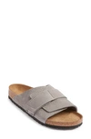Birkenstock Kyoto Adjustable-fastened Leather Sandals In Whale Grey