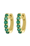 EDEN PRESLEY EMERALD HUGGIE HOOP EARRINGS