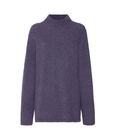 Lapointe Brushed Alpaca Relaxed Turtleneck Sweater In Lavender