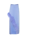 Lapointe Feather Asymmetrical Skirt In Periwinkle