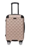 Kenneth Cole Reaction Diamond Tower 20" Hardside Spinner Luggage In Rose Champagne