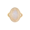 Adornia Fine Adornia Moonstone Halo Ring 14k Gold Vermeil In Silver