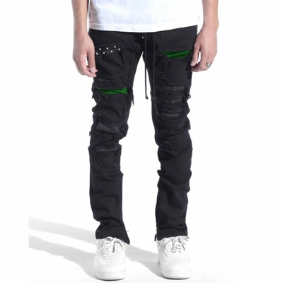 Lifted Anchors Men's Malibu Patch Denim Jean In Black/pine In Multi
