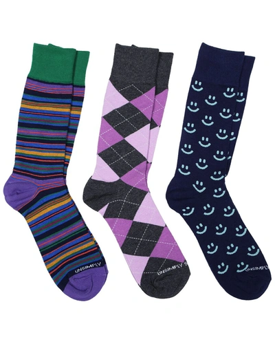 Unsimply Stitched Set Of 3 Crew Sock In Multi