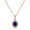 Sabrina Designs 14k Gold, Oval Sapphire & Diamond Pendant In Blue