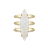 Adornia Fine Adornia Moonstone Marquis Ring 14k Gold Vermeil In Silver