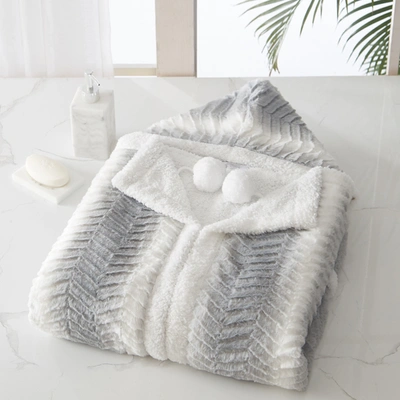Chic Home Alessio 1-piece Hooded Snuggle In Silver