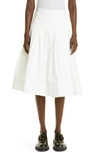Proenza Schouler Poplin Wrap Pleated Skirt In White