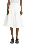 Proenza Schouler Pleated Cotton-blend Poplin Midi Wrap Skirt In White