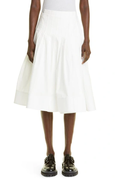 Proenza Schouler Poplin Wrap Pleated Skirt In White
