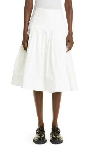 Proenza Schouler Pleated Cotton-blend Poplin Midi Wrap Skirt In White