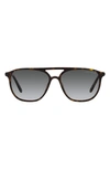 Armani Exchange 56mm Gradient Pilot Sunglasses In Havana