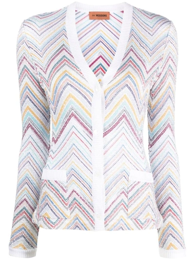 Missoni Zigzag-intarsia Embellished Knitted Cardigan In Multicolor