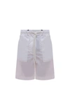 Moncler Logo-patch Drawstring Shorts In White