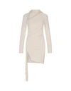 Off-white Viscose Crêpe Draped Dress In White
